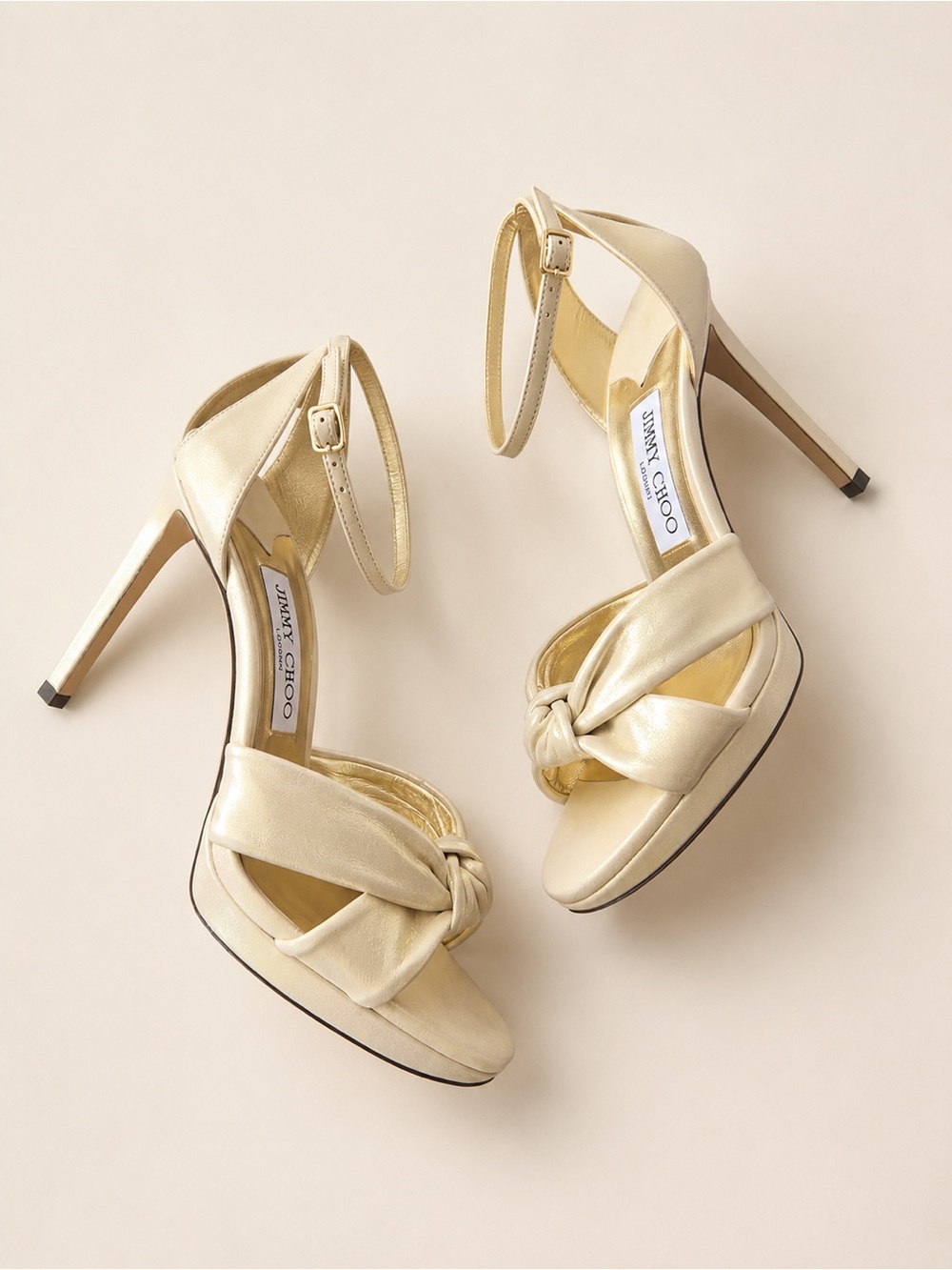Jimmy Choo Rosie 100 Platform Bridal Heels Sandals 38.5 Romantic Glam NWOT